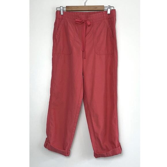 TALBOTS Drawstring Cuffed Pants in Washed Red - Picture 4 of 11